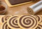 Biscuits escargots vanille chocolat présentés sur une assiette décorative