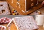 Bonhomme et maison en pain d'épices décorés pour Noël