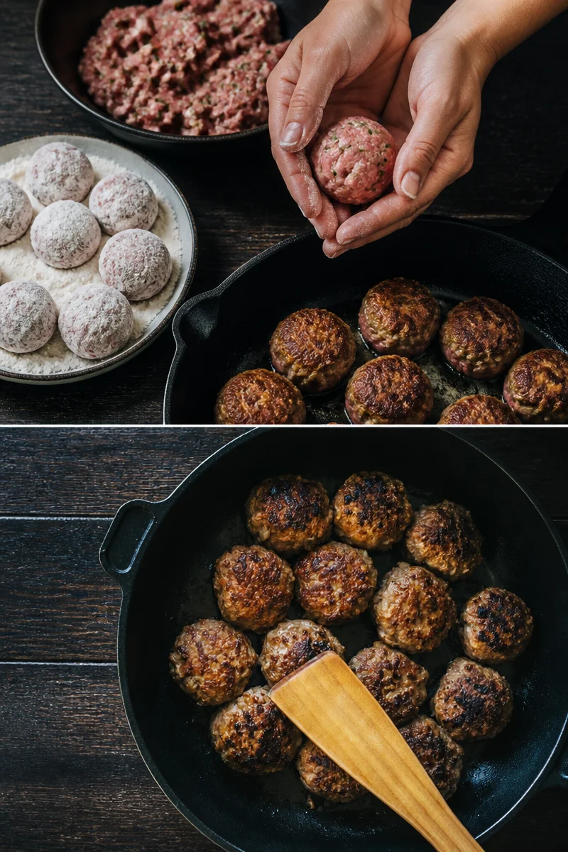 Boulettes de boeuf scandinaves savoureuses avec accompagnement
