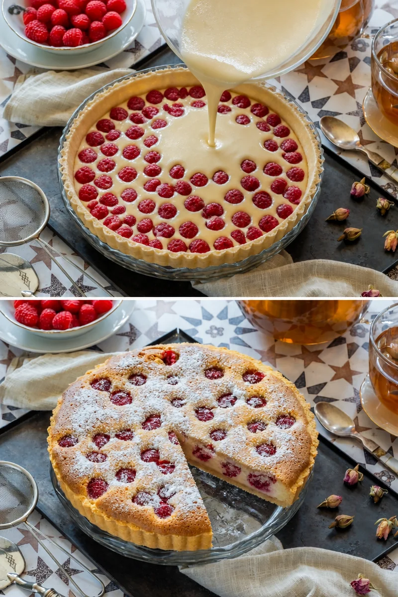 Clafoutis à la framboise, un délicieux dessert français aux baies