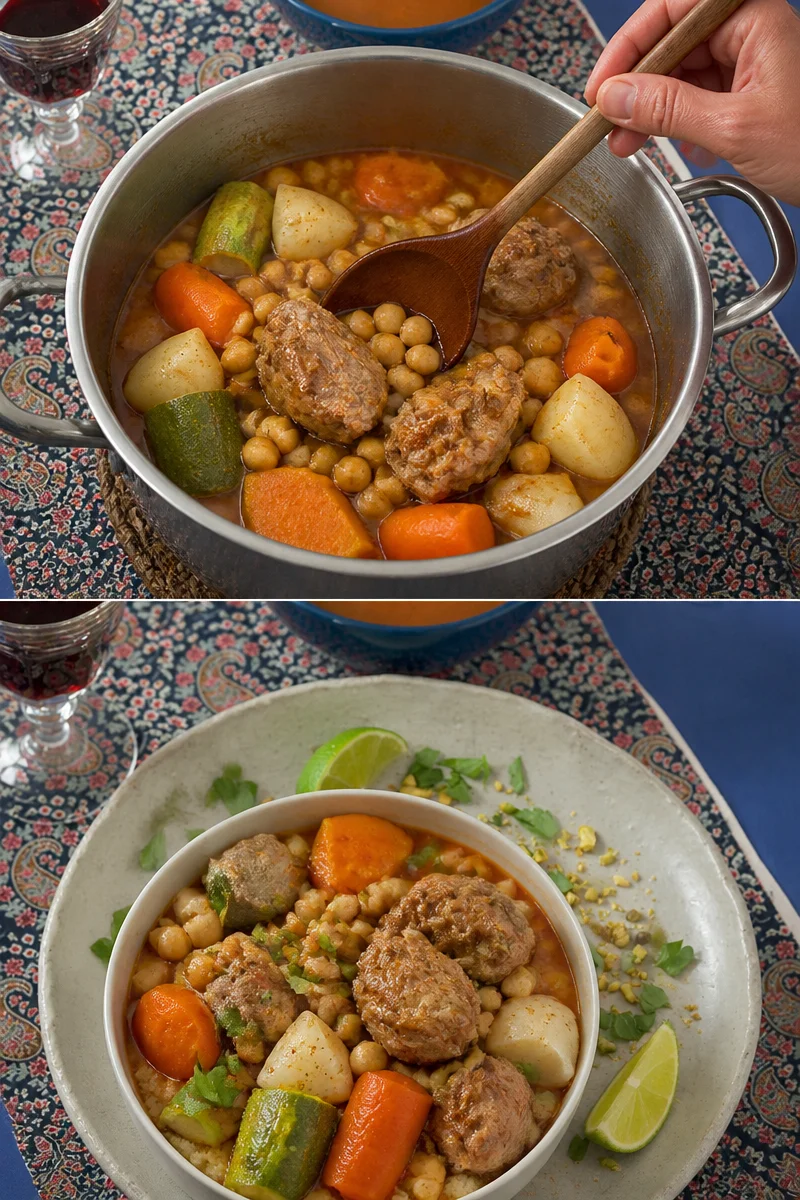 Couscous Kabyle traditionnel servi dans un plat authentique.