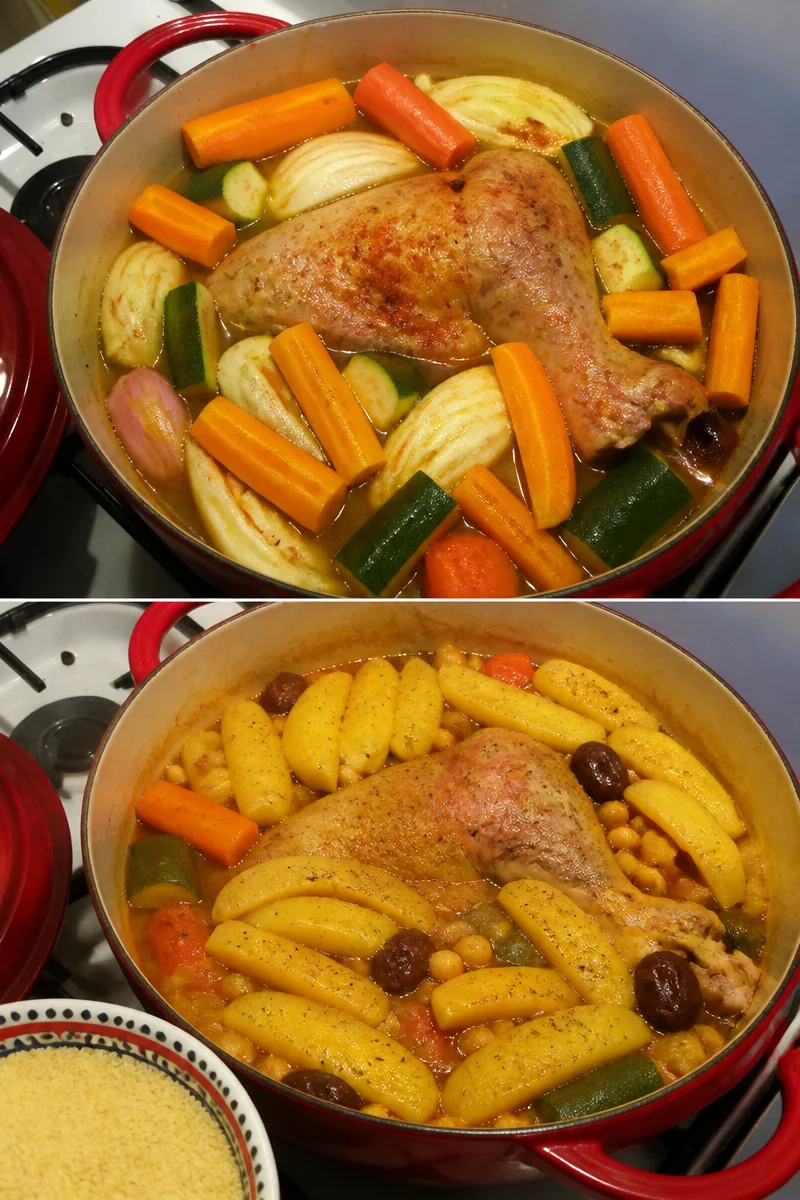 Cuisse de dinde cuisinée façon couscous traditionnelle