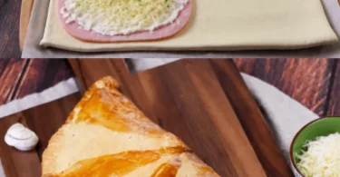 Feuilleté rapide jambon fromage doré et croustillant, idéal pour un repas rapide.
