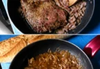 Plat de foie de veau au vinaigre garni d'herbes fraîches