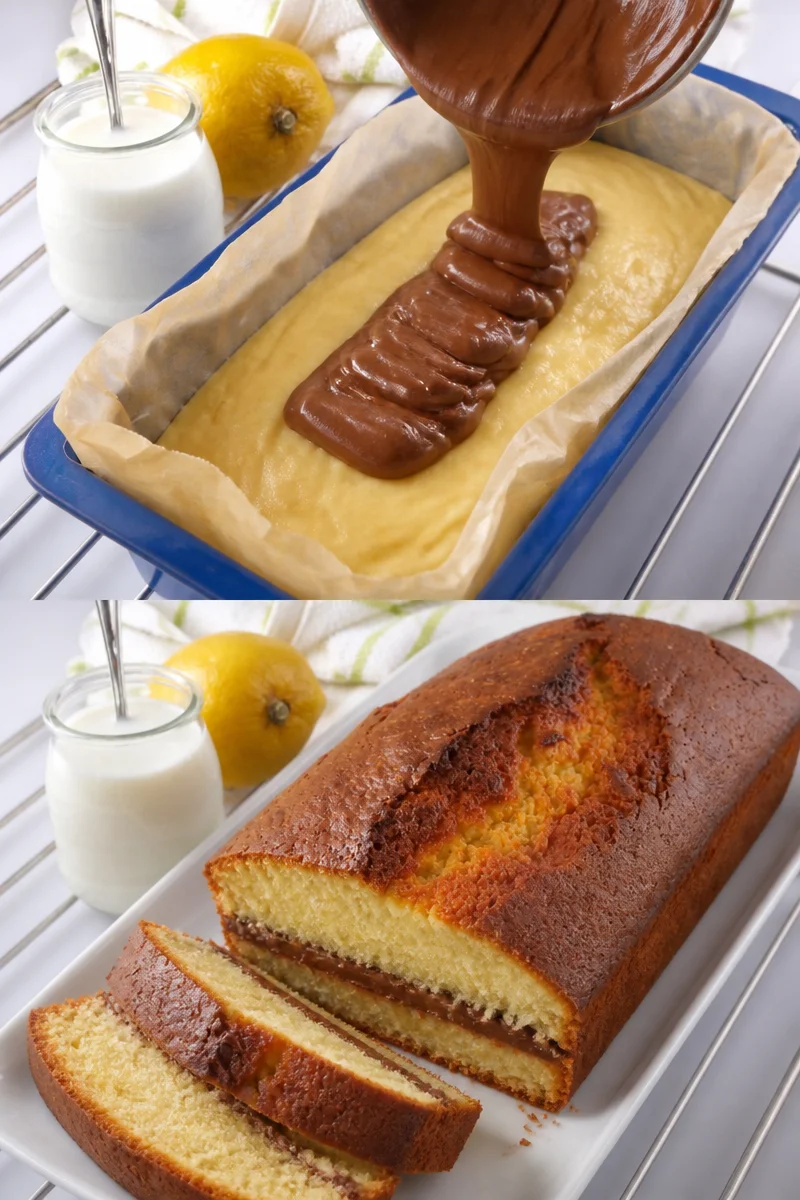 Gâteau au yaourt fourré chocolat, dessert moelleux et savoureux