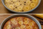 Gâteau aux bananes et pépites de chocolat fraîchement cuit