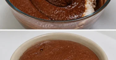 Mousse chocolat caramel au beurre salé servie dans un dessert élégant