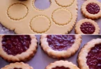 Sablés à la confiture maison sur une assiette en porcelaine