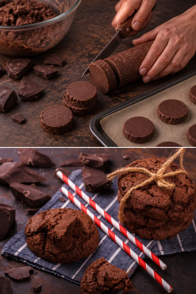 Sablés au chocolat croustillants et fondants prêts à être dégustés
