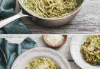 Tagliatelles à la crème d'épinards servies dans une assiette