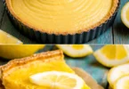 Tarte à la mousse de citron, dessert frais et léger fait maison.