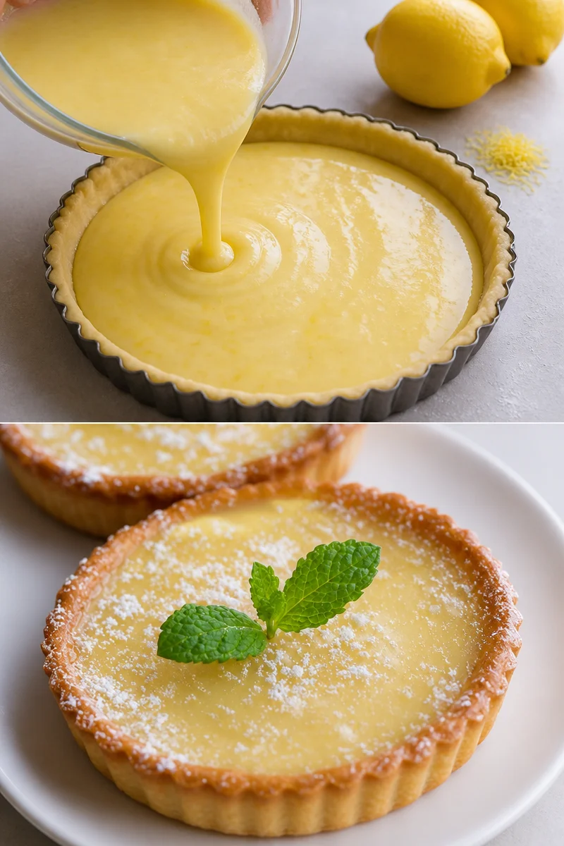 Tarte au citron avec une croûte dorée et une garniture crémeuse au citron