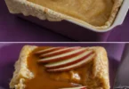 Terrine de crêpes aux pommes, au caramel et au beurre salé présentée en tranches