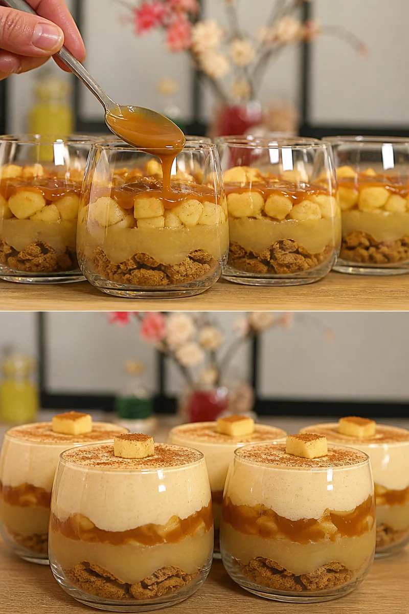Recette de tiramisu pomme caramel beurre salé, un dessert raffiné et savoureux.