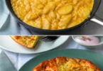 Tortilla espagnole garnie de pommes de terre et d'oignons, un plat emblématique.